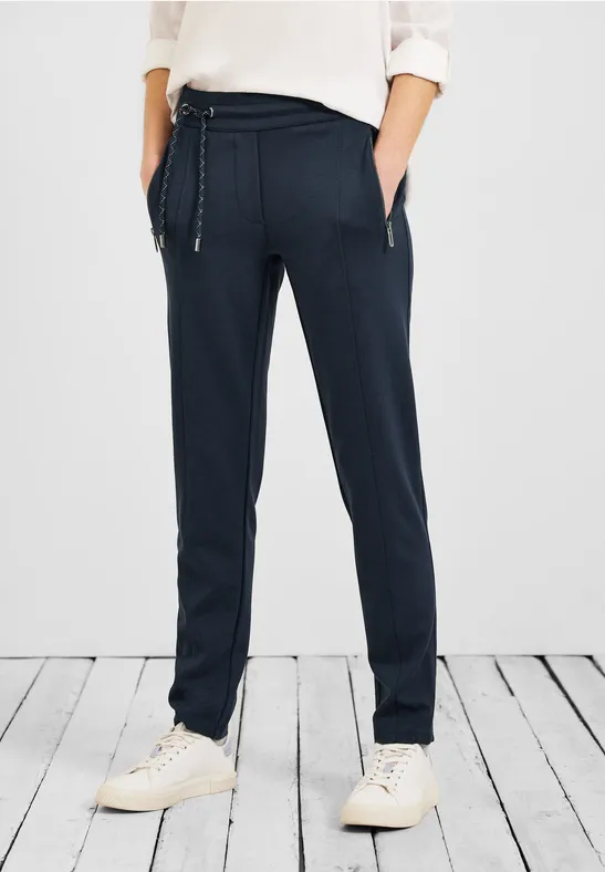 Casual fit broek in joggingstijl deep blue