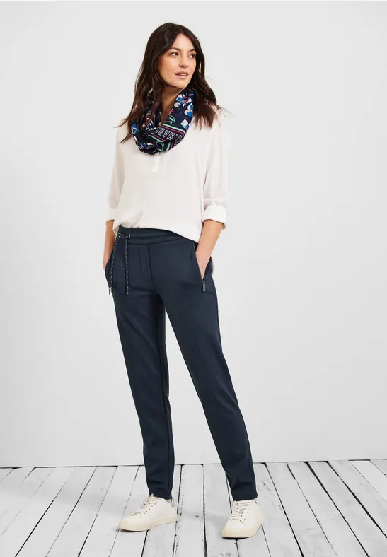 Casual fit broek in joggingstijl deep blue