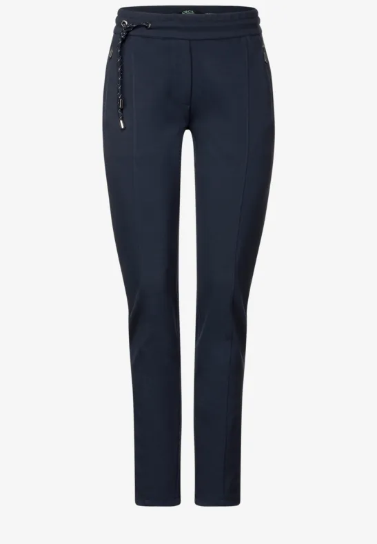 Casual fit broek in joggingstijl deep blue