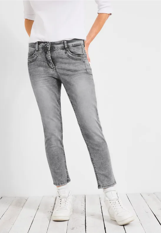 Jean coupe slim longueur 7/8 grey washed