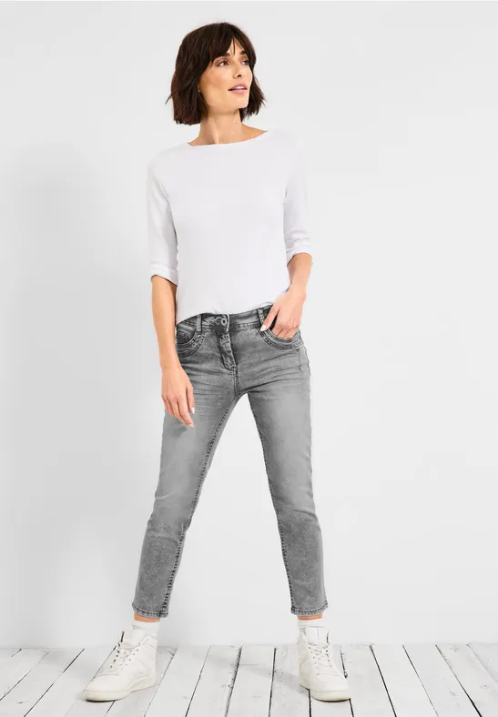 Jean coupe slim longueur 7/8 grey washed