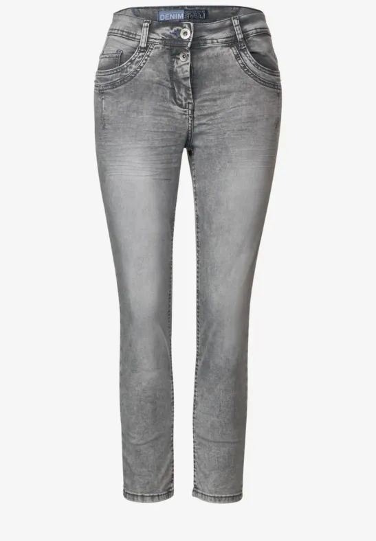 Jean coupe slim longueur 7/8 grey washed