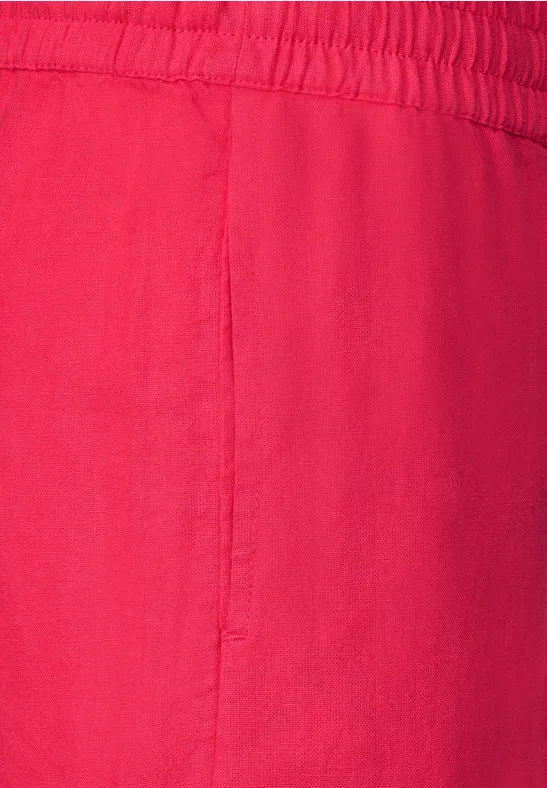 Leinenmix Loose Fit Hose strawberry red