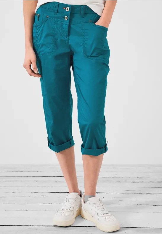 Pantalon casual fit 3/4 nocturnal aqua blue