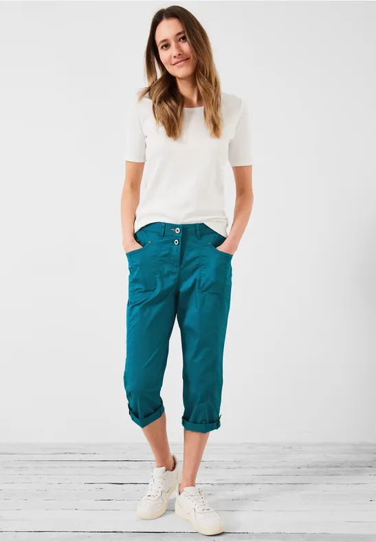 Pantalon casual fit 3/4 nocturnal aqua blue