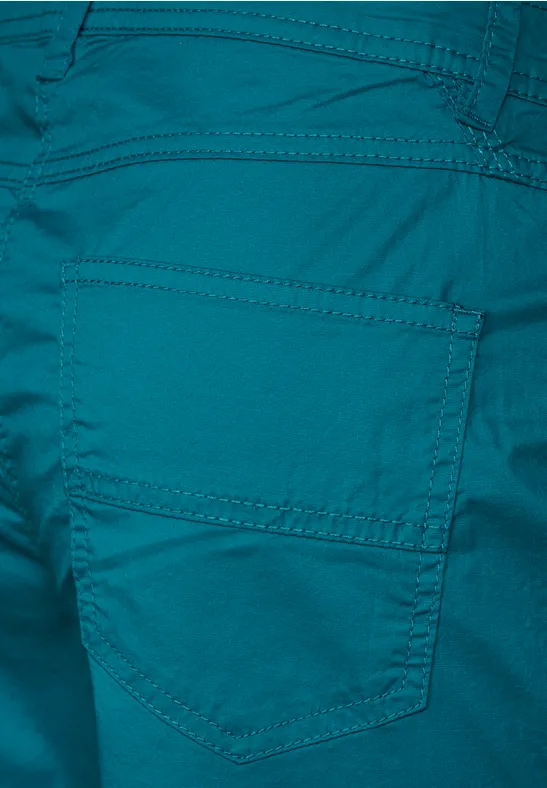 Casual fit broek in 7/8 nocturnal aqua blue