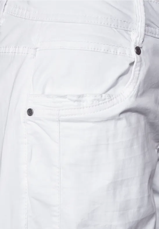 Loose Fit Stretch Shorts White