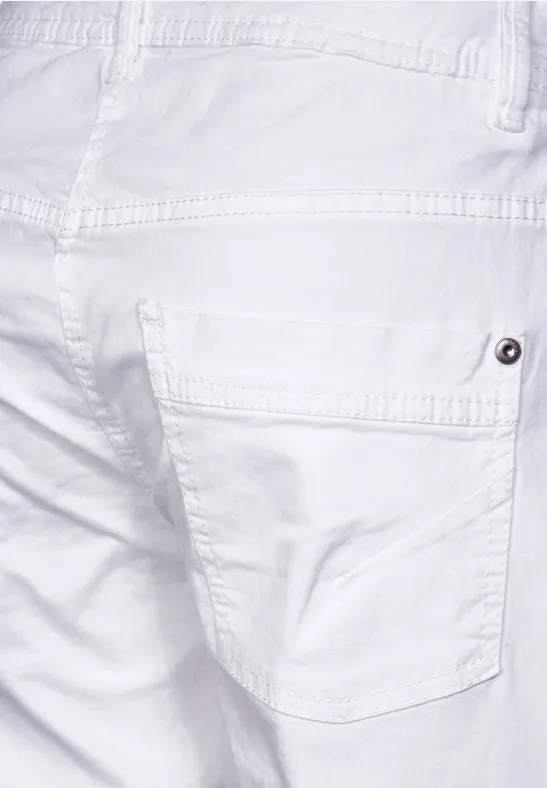 Loose Fit Stretch Shorts White