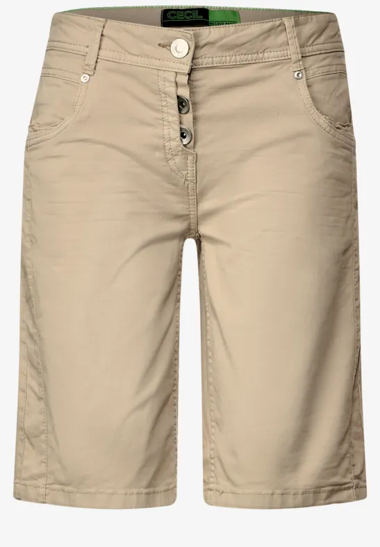 Loose Fit Stretch Shorts soft sand beige