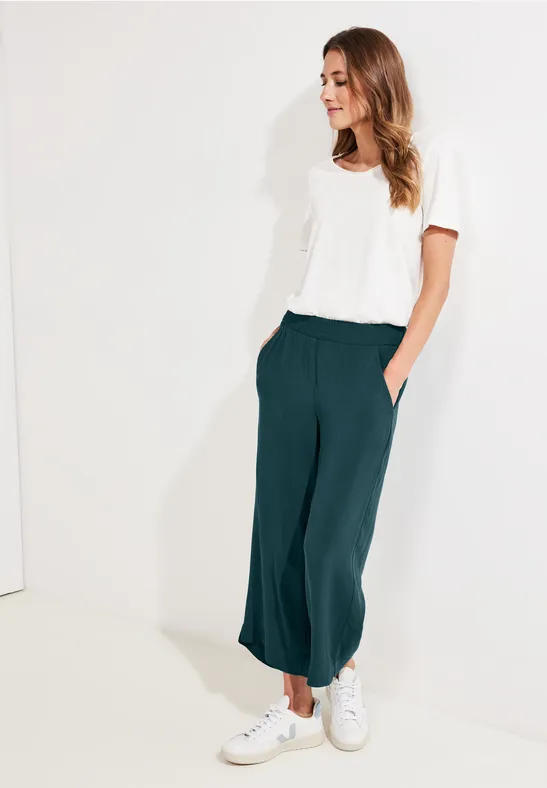 Pantalon coupe ample deep lake green
