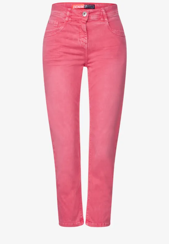 Slim fit coloured jeans strawberry red