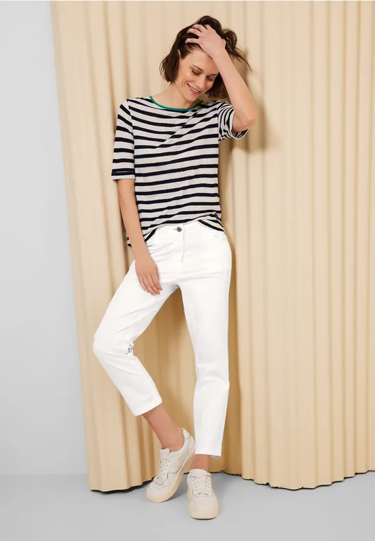 Loose Fit Hose mit Stretch vanilla white