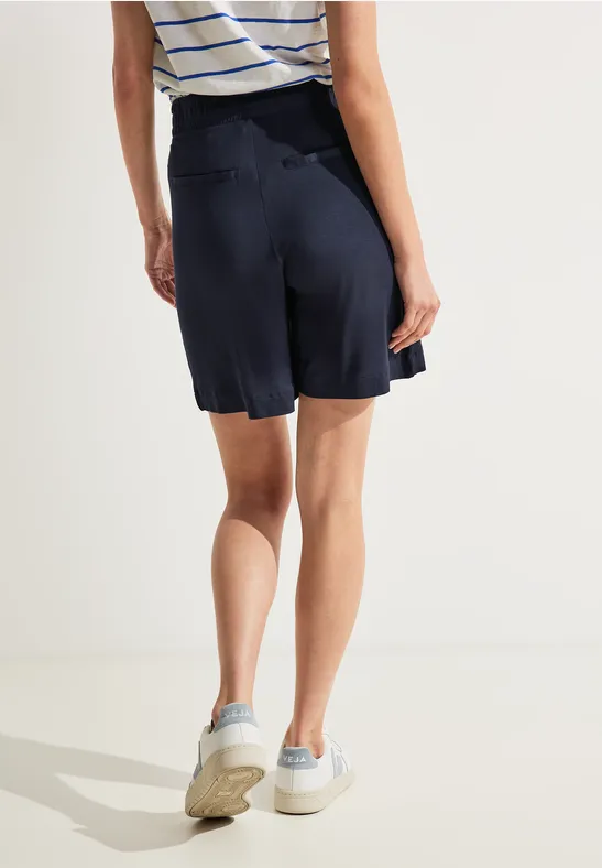 Short coupe ample en jersey deep blue