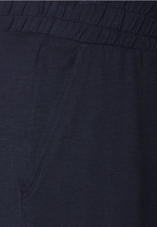 Short coupe ample en jersey deep blue
