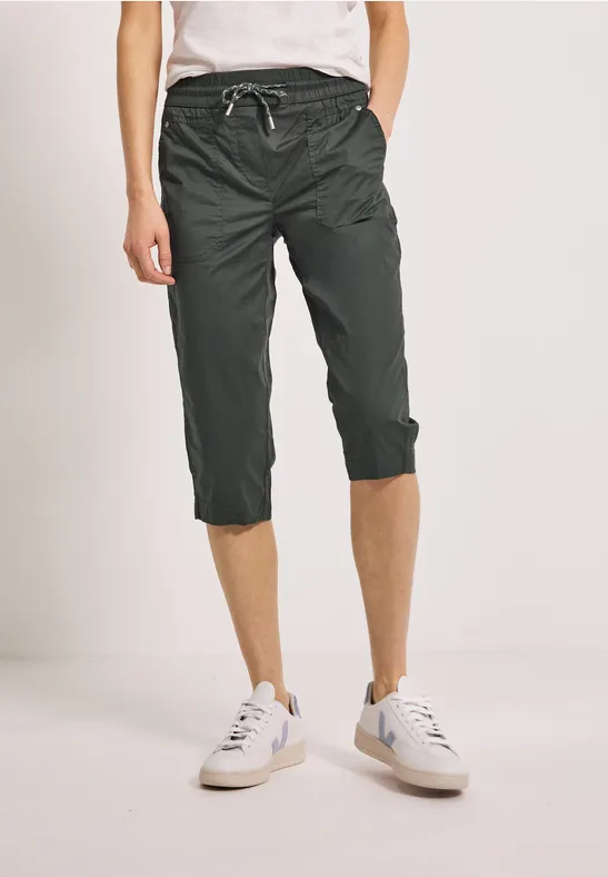 Casual fit broek met papertouch easy khaki