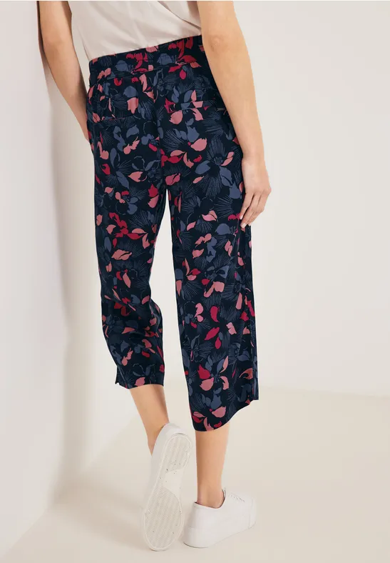Casual fit broek met print deep blue