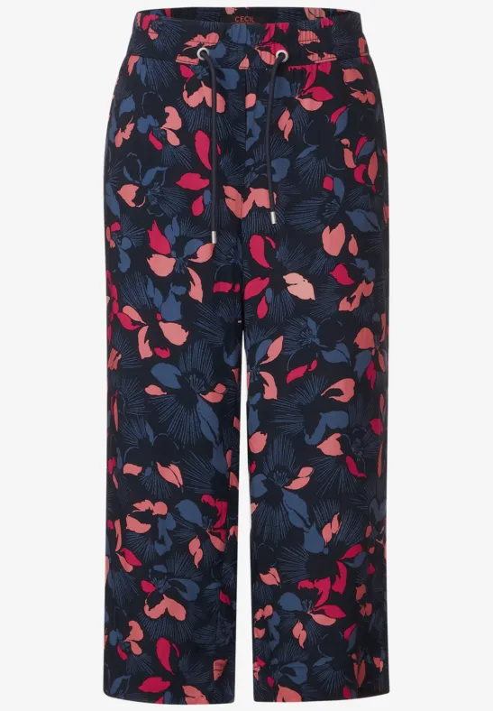 Casual fit broek met print deep blue