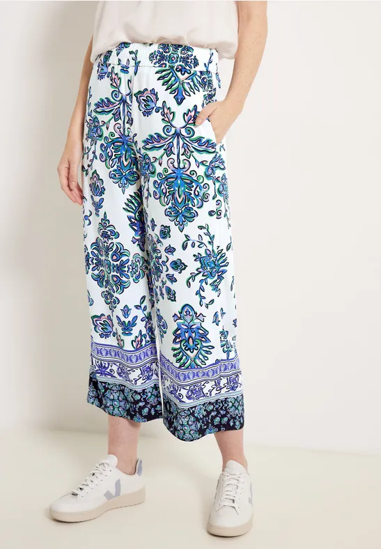 Casual fit broek met print vanilla white