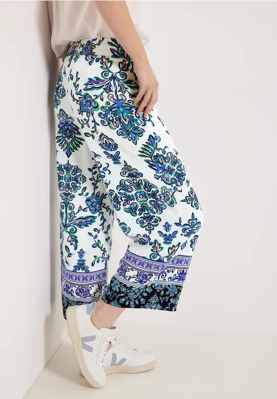 Casual fit broek met print vanilla white