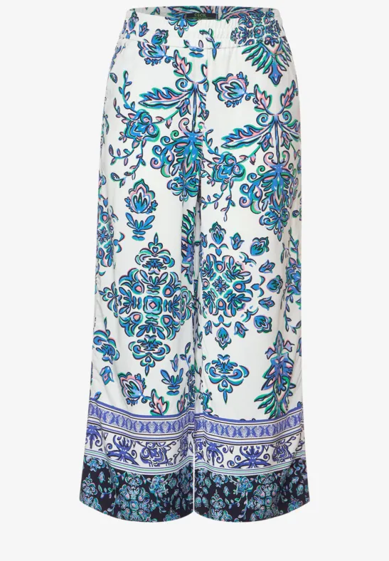 Casual fit broek met print vanilla white