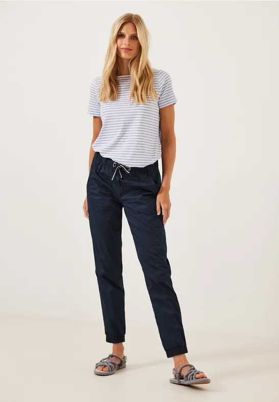 Casual fit utility broek deep blue