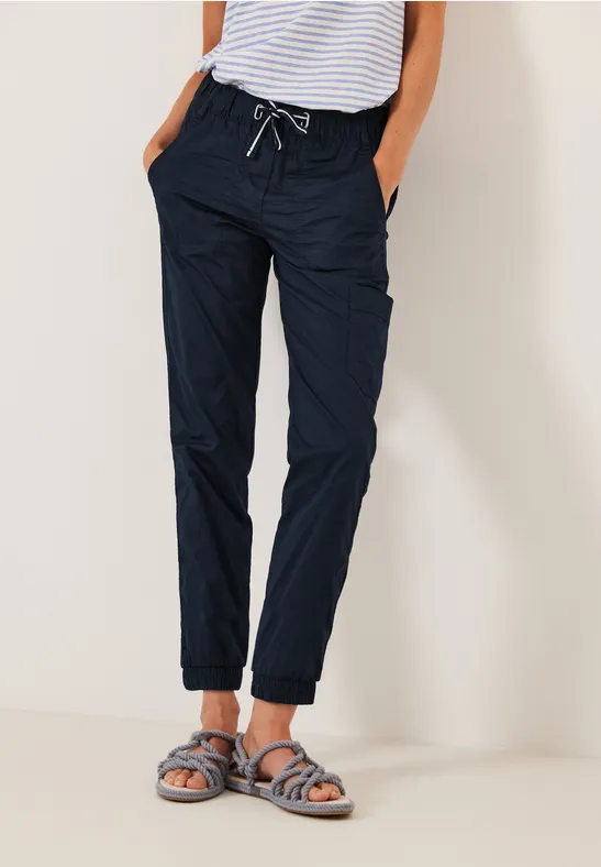 Casual fit utility broek deep blue