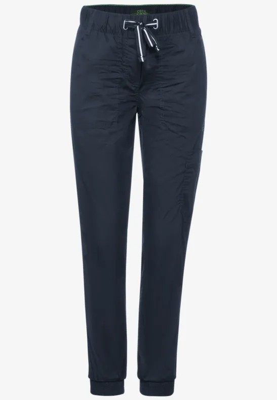 Casual fit utility broek deep blue
