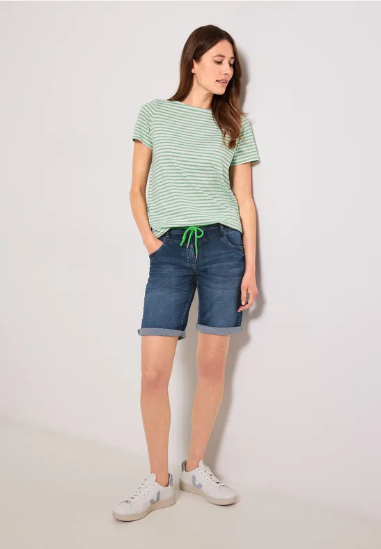 Loose Fit Jeansshorts mid blue wash