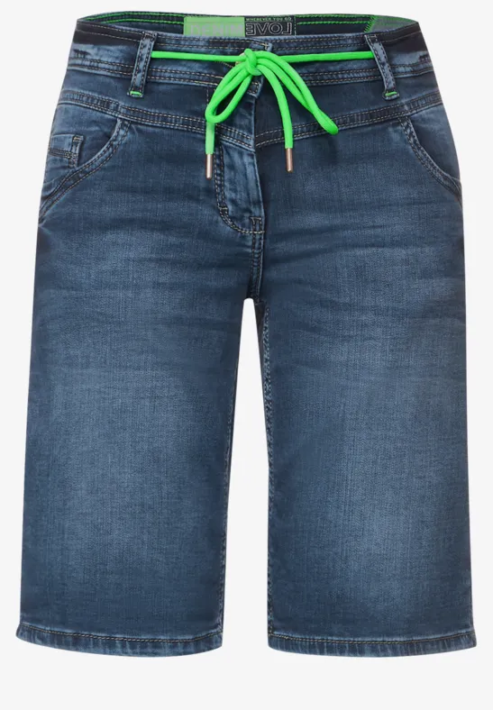Loose Fit Jeansshorts mid blue wash