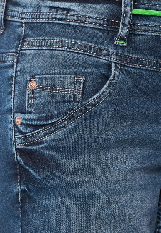 Loose Fit Jeansshorts mid blue wash