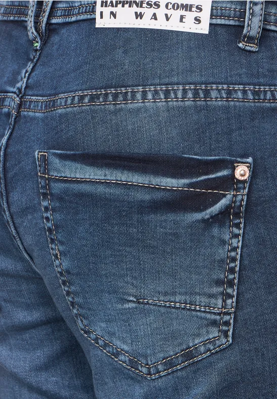 Loose Fit Jeansshorts mid blue wash