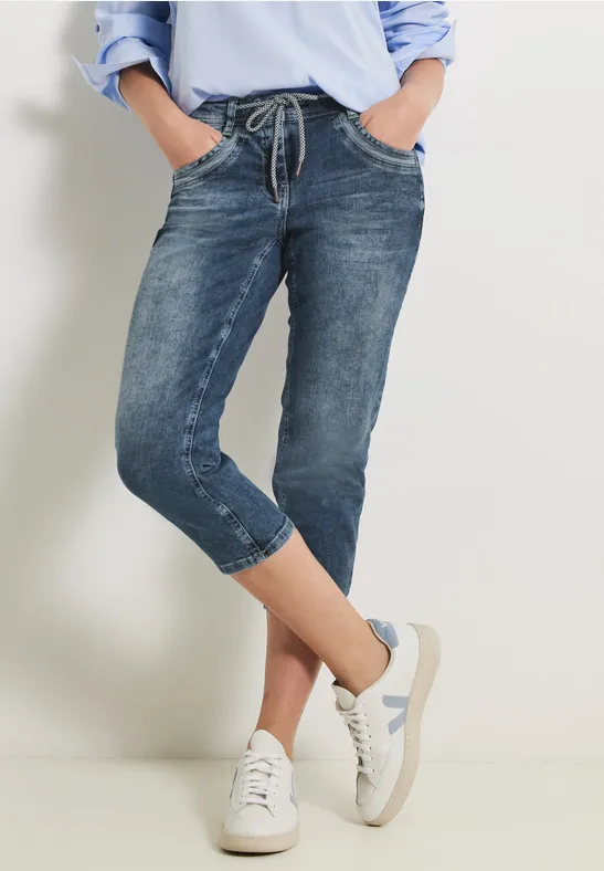 Jean coupe ample en longueur 3/4 Authentic mid blue wash