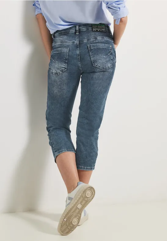 Jean coupe ample en longueur 3/4 Authentic mid blue wash