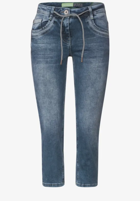 Jean coupe ample en longueur 3/4 Authentic mid blue wash