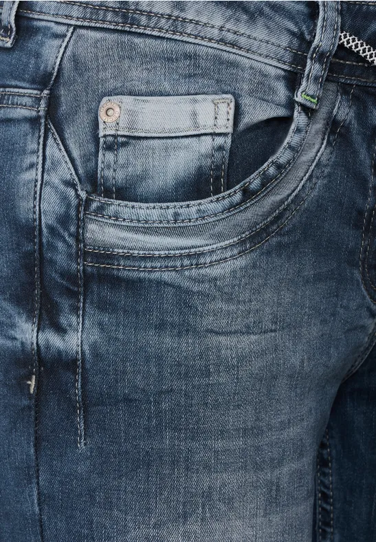Jean coupe ample en longueur 3/4 Authentic mid blue wash
