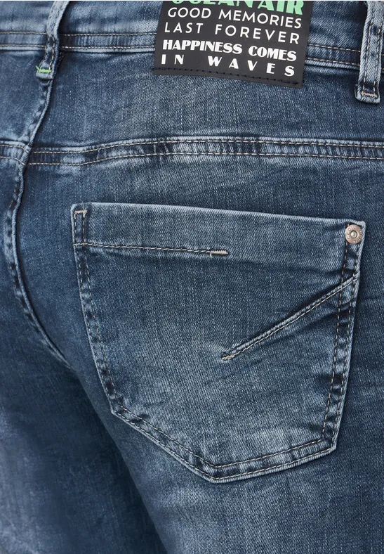 Jean coupe ample en longueur 3/4 Authentic mid blue wash