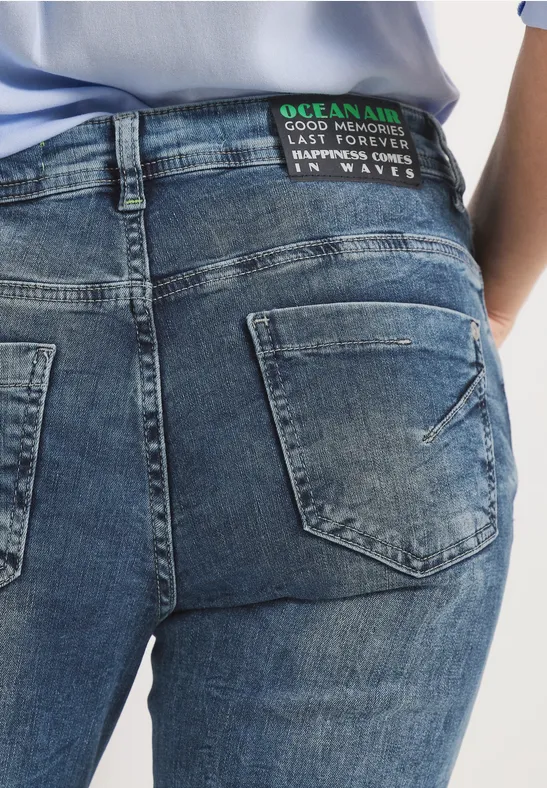 Jean coupe ample en longueur 3/4 Authentic mid blue wash