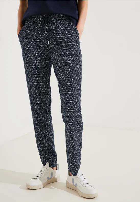 Loose Fit Print Hose night sky blue