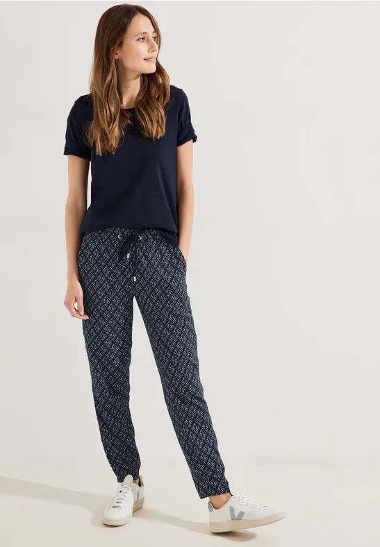 Loose Fit Print Hose night sky blue