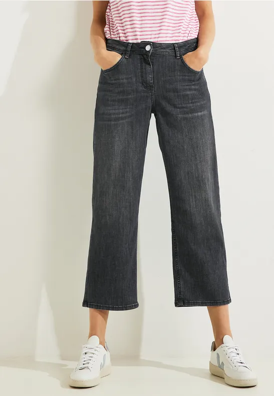Pantalon coupe ample à jambes larges dark grey washed