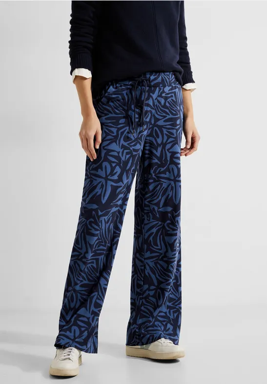 Loose fit broek met patroon night sky blue