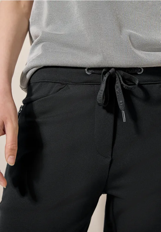 Hose mit Zipper Details Black