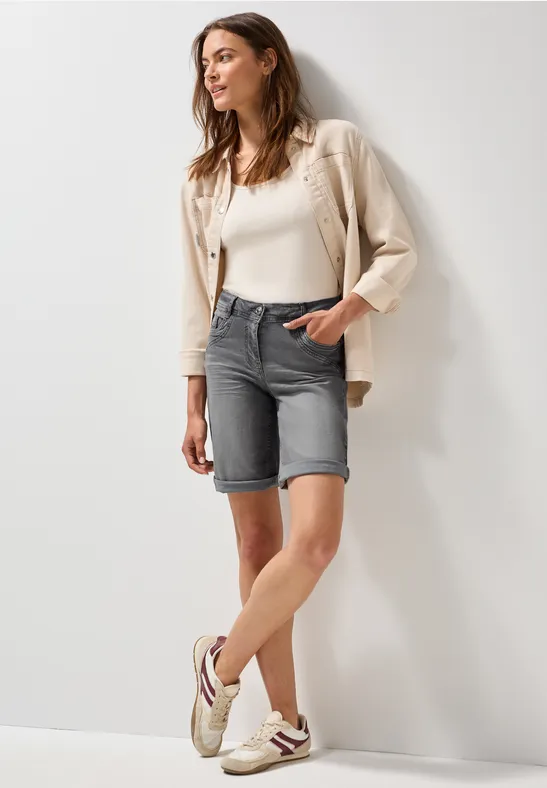 Short en jean Casual Fit mid grey used wash
