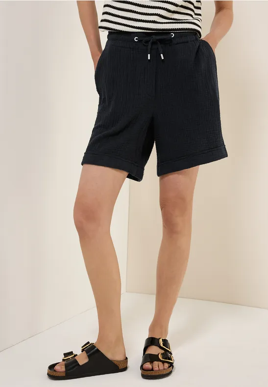 Musselin Shorts Black