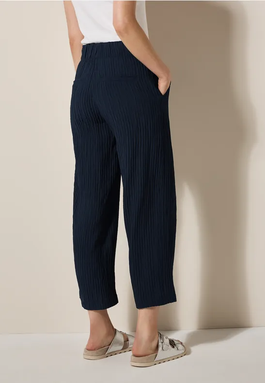 Wide Leg Strukturhose universal blue