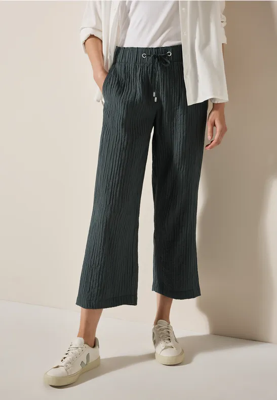 Wide Leg Strukturhose slate khaki