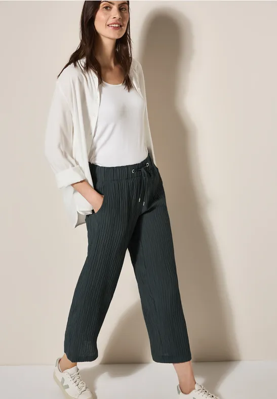 Wide Leg Strukturhose slate khaki