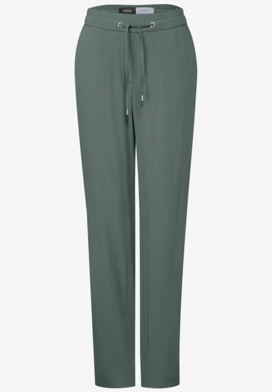 Gestructureerde broek met rechte leg dark balmy khaki