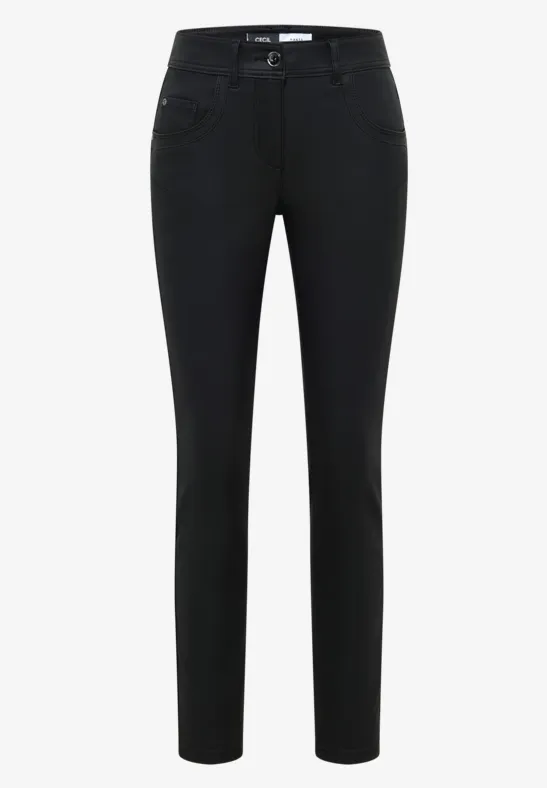 Broek in lederlook Black