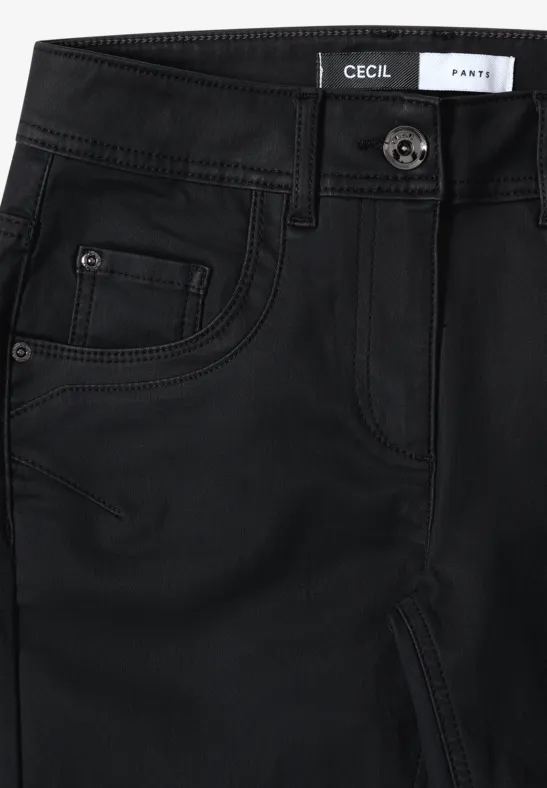 Broek in lederlook Black